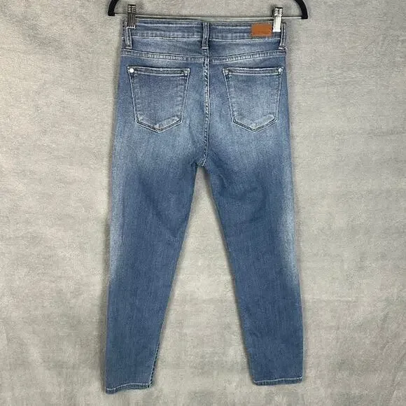 Judy Blue Jeans Womens 9/29 Blue Relaxed Fit Skinny Stretch Pockets Cropped - Picture 5 of 13